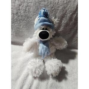 Oriental Trading White Polar Bear Plush Toy Stuffed Animal Teddy Hat & Scarf 10"
